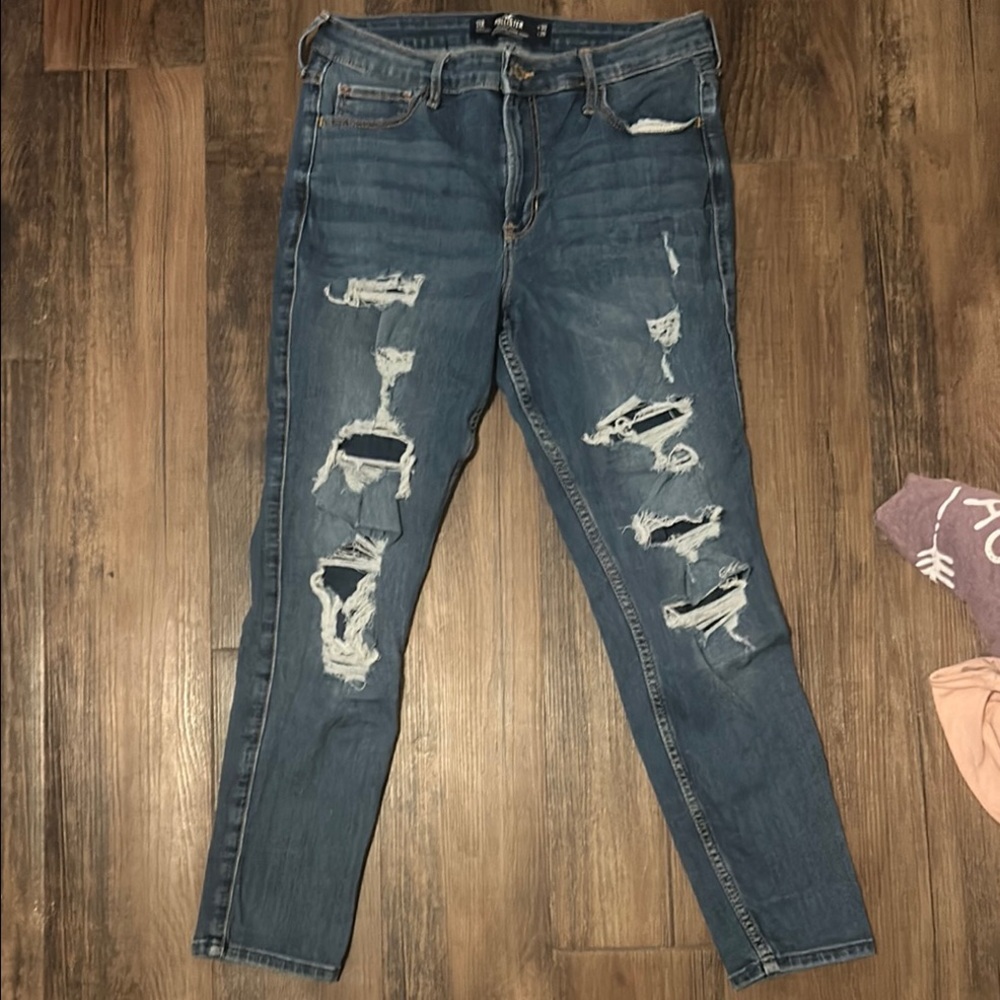 Distressed Blue Jeans